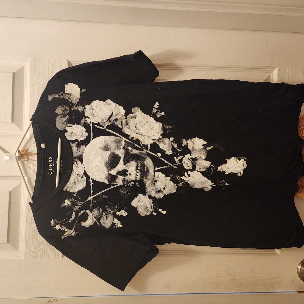 GUESS Black Skull Graphic Men's Shirt